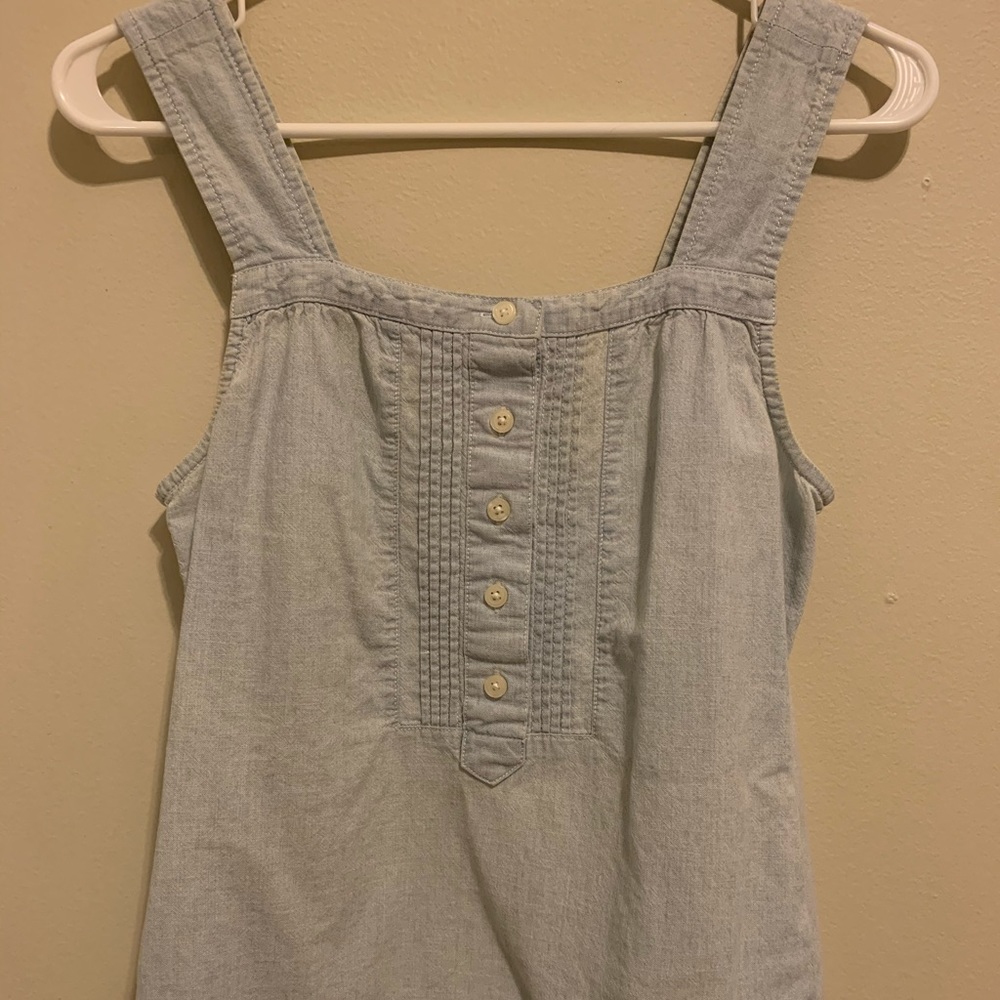 J Crew Chambray Tank Top with Pockets!!